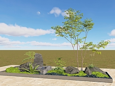 新中式景观庭院小品 植物组团 景观组团 花境 花池景观 庭院景观