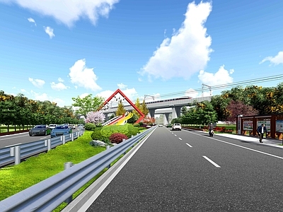 现代主义雕塑 景观小品 高铁景观 现代小品 雕塑 道路景观