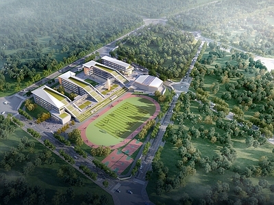 现代主义学校外观 现代学校