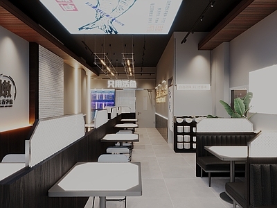 现代简约火锅店 火锅店 烤鱼店 餐饮店