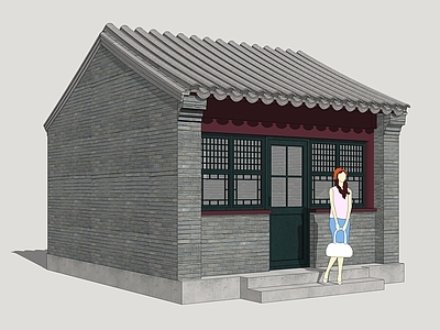 新中式小公建 老北京四合院 胡同民房 怀旧民居建筑 四合院民房