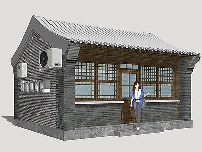 新中式小公建 老北京民房 胡同民居 怀旧民居建筑 四合院民居