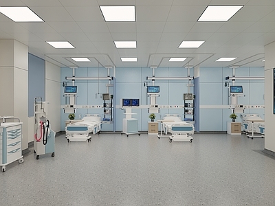 现代医疗风格医院 抢救室 病房 ICU
