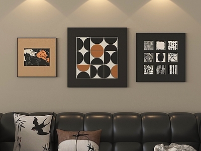 现代简约家居客厅 装饰画挂画组合