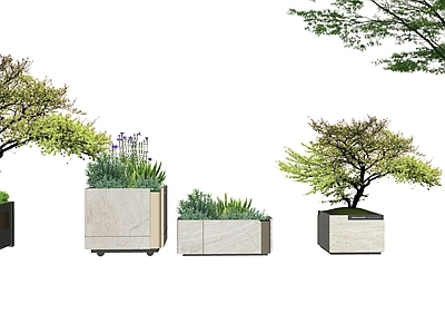 现代简约花钵花器 移动花箱树箱 景观花箱 景观树箱 现代花箱组合