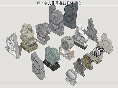 新中式雕塑 抱鼓石 门枕石 门墩 石雕石鼓