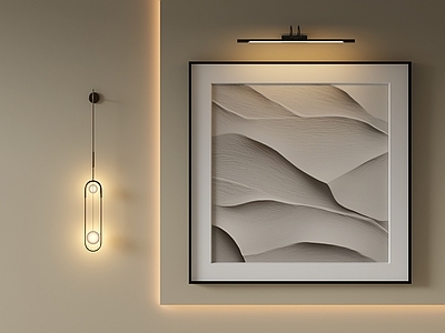 现代挂画 抽象画 肌理画 黑白装饰画