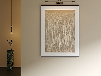 奶油风玄关 极简意式挂画 抽象画 肌理画 线条感装饰画 油画