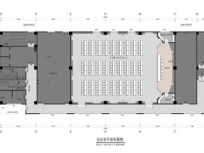 会议室 大会议室 多功能会议室 办公空间 彩平图 平面方案