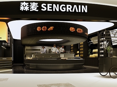 极简甜品面包店 烘焙店 商场店 甜品店 高级感烘焙店 黑金面包店