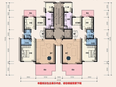 一梯两户 33层一梯两户 118平户型图