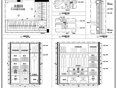 柜体节点 衣帽间柜子 皮革硬包柜子 L型衣柜 衣柜节点 柜子立面