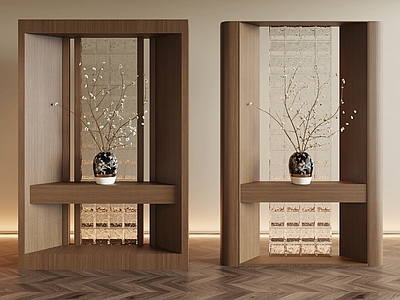 新中式隔断 中古风隔断 侘寂风隔断 玄关隔断 入户隔断