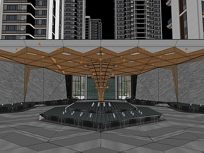 现代主义售楼处建筑 中铁建