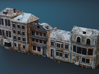 复古商业街 欧式建筑 西方建筑 欧式街道建筑 复古街道房屋