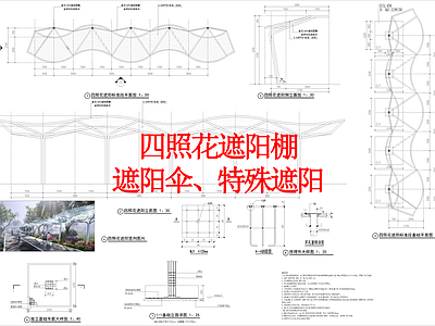 其他景观 四照花遮阳棚 遮阳伞 特殊遮阳