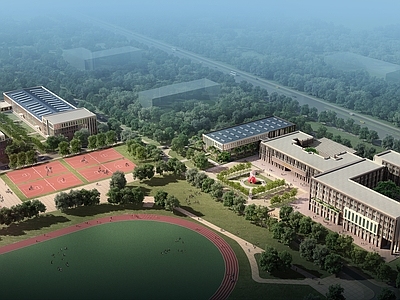 现代主义学校外观 学校