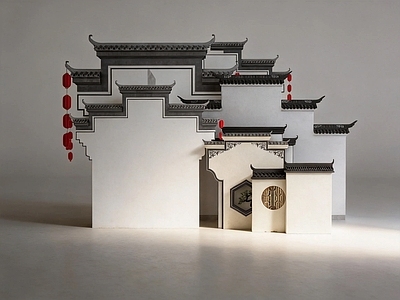 新中式古建 徽派马头墙