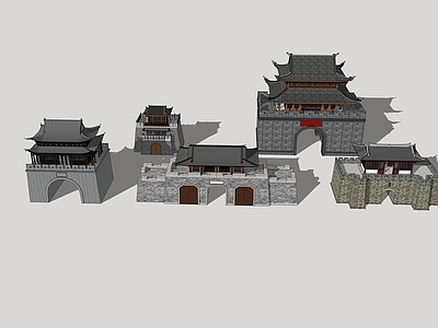 中式古建筑 古建筑 城门楼 中式建筑 城门