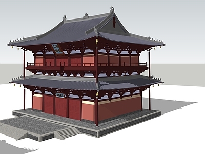 中式传统建筑风格古建筑 中式古建 黄鹤楼 园林 廊道 古建