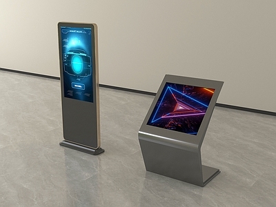现代简约科技展厅 一体机查询机 触控一体机