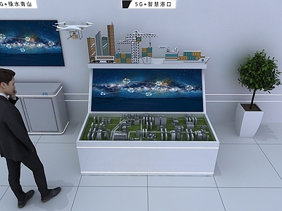 现代简约科技展厅 科技沙盘 展示沙盘 沙盘