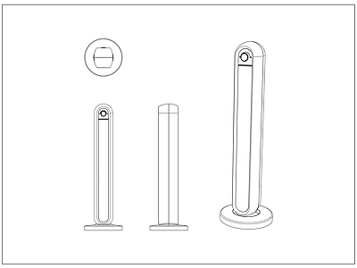 其他图库 线稿 三视图 家电 塔扇 产品