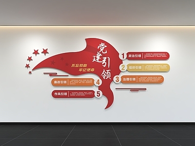 现代党建文化墙 展示墙 标语 口号 宣传栏