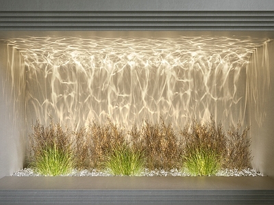 侘寂水景灯 现代水波纹灯 氛围灯 洗墙灯 装饰灯 植物造景