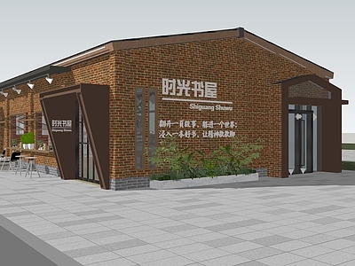 复古风书店 店铺 红砖 复古 书店 室内