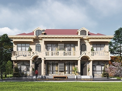 别墅建筑 双拼别墅施工图