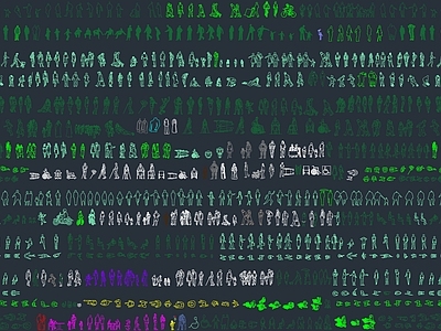 人物 人物图库组合 人物立面图库组合 人物立面图 各式人物立面图 人物图库