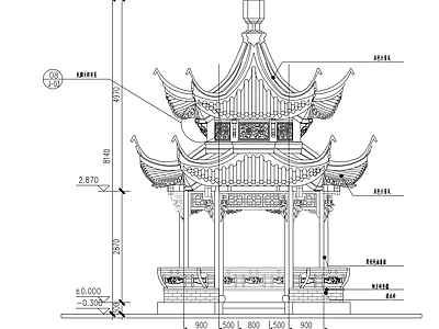 亭子 重檐六角亭 苏式六角亭 中式六角亭 苏州园林 古典园林