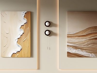奶油风抽象挂画 奶油侘寂装饰画 肌理画 油画 抽象画
