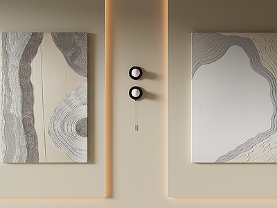 极简抽象挂画 肌理画 油画 线条感装饰画 高端艺术挂画
