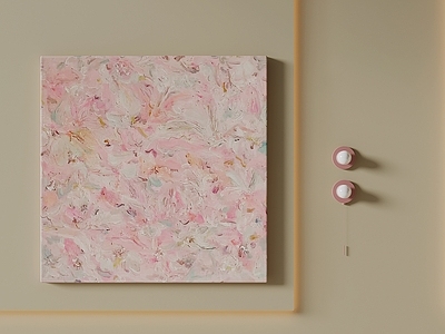 奶油风抽象挂画 女孩房装饰画 粉色调装饰画 油画 手绘挂画 DIY装饰画