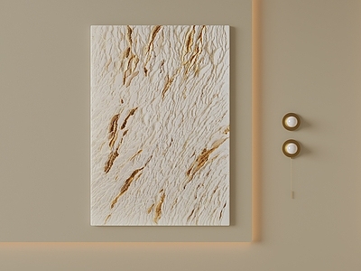 奶油风抽象挂画 抽象挂画 肌理画 油画 长条艺术挂画 轻奢装饰画