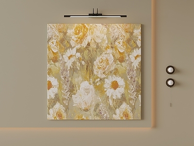 奶油风儿童挂画 花卉装饰画 浪漫装饰画 卧室挂画 油画 肌理画