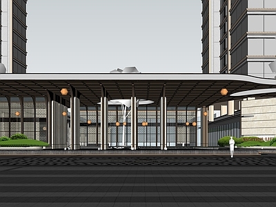 新中式售楼处建筑 乐山青江瑞园 嘉州天序 入口示范区 高层豪宅