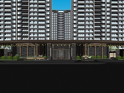 新中式小区建筑 中铁西派澜庭 入口大门 示范区