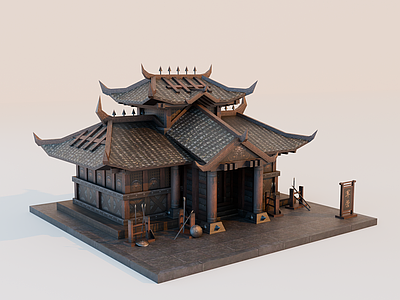 中式古建筑 古代建筑 古代军营 古代军营将军府