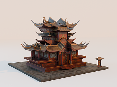 中式传统建筑风格娱乐建筑 古代建筑 古代街道建筑 古代赌坊 古代楼房