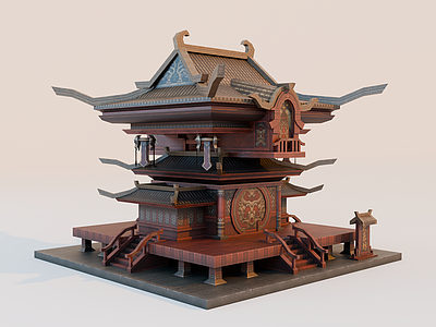 中式古建筑 古代建筑 古代街道建筑 古代教坊 古代酒楼 古代戏台