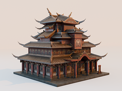 中式古建筑 古代建筑 古代军营建筑 古代楼房 古代大殿 古代街道建筑