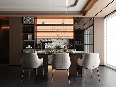 意式轻奢家居餐厅 现代轻奢餐厅 意式轻奢餐厅 轻奢餐桌椅