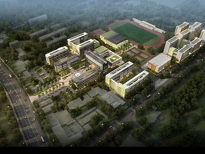 现代主义学校外观 林旺小学 小学 学校