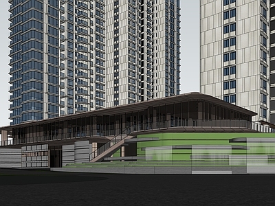 现代主义小区建筑 成都 华润华发阅天府 售楼部 高层住宅