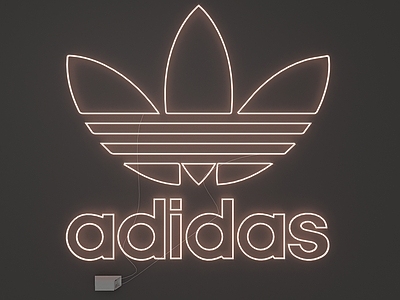 极简主义霓虹灯 发光字 adidas 名牌