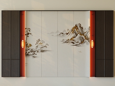 新中式背景墙