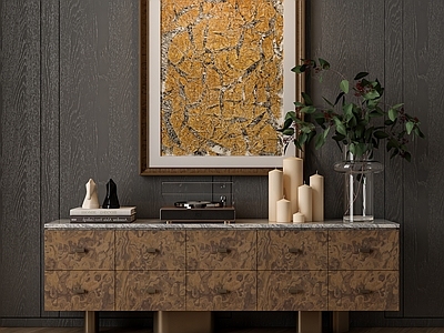 中古风电视柜 复古轻奢电视柜 现代轻奢玄关柜 意式轻奢边柜 海派轻奢电视柜 装饰摆件